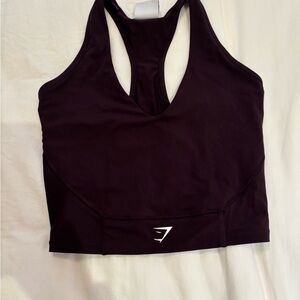 Gymshark plum brown crop top